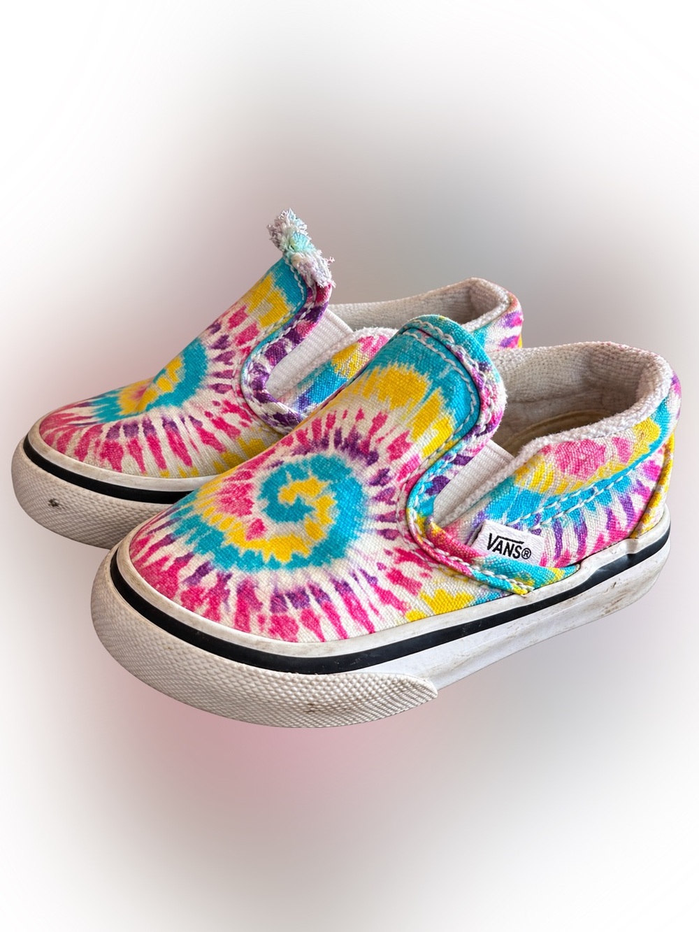 Vans Toddler Tie-Dye Slip-On Sneakers - Turquoise Yellow Pink Purple